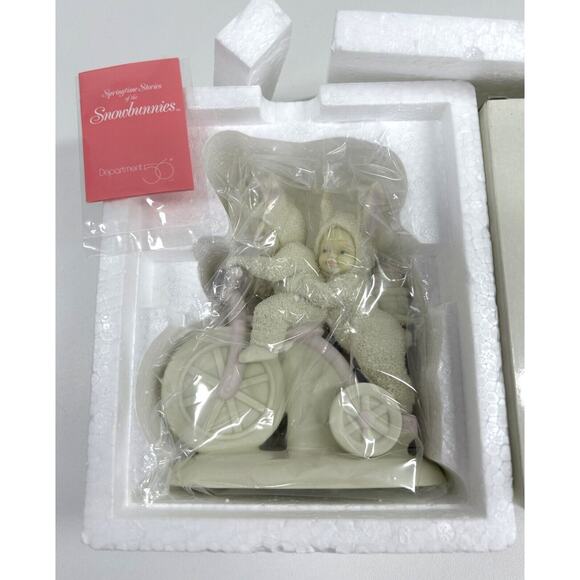 Dept 56 Spring Tales of the Snowbunnies On A Tricycle Built For Two Limited Ed - Picture 1 of 4
